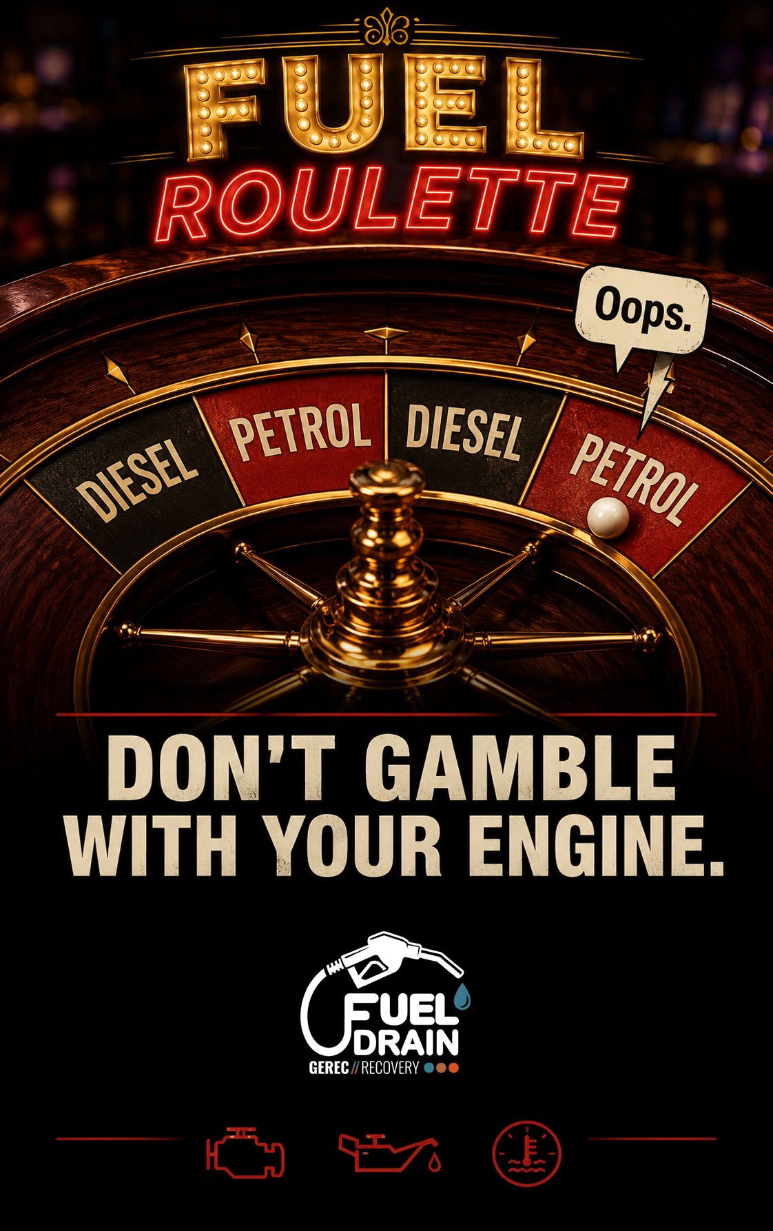 fuel drain gamble recovery